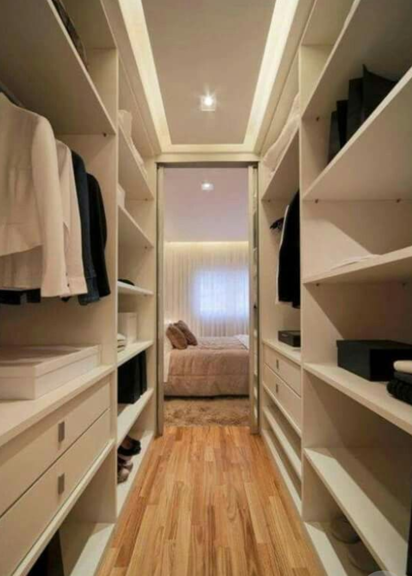 П-образная гардеробная комната в спальню Подольск