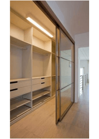 Линейная гардеробная комната с дверями купе Подольск