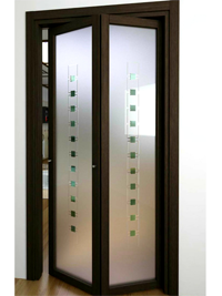 Складные двери гармошка с матовым стеклом Подольск